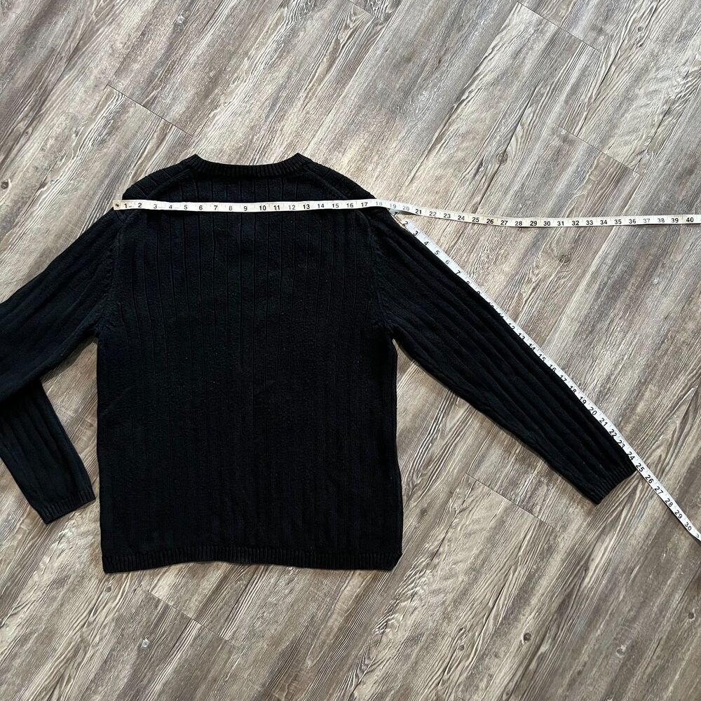 GAP Black Rib-Knit V-Neck Sweater L - Picture 5 of 7